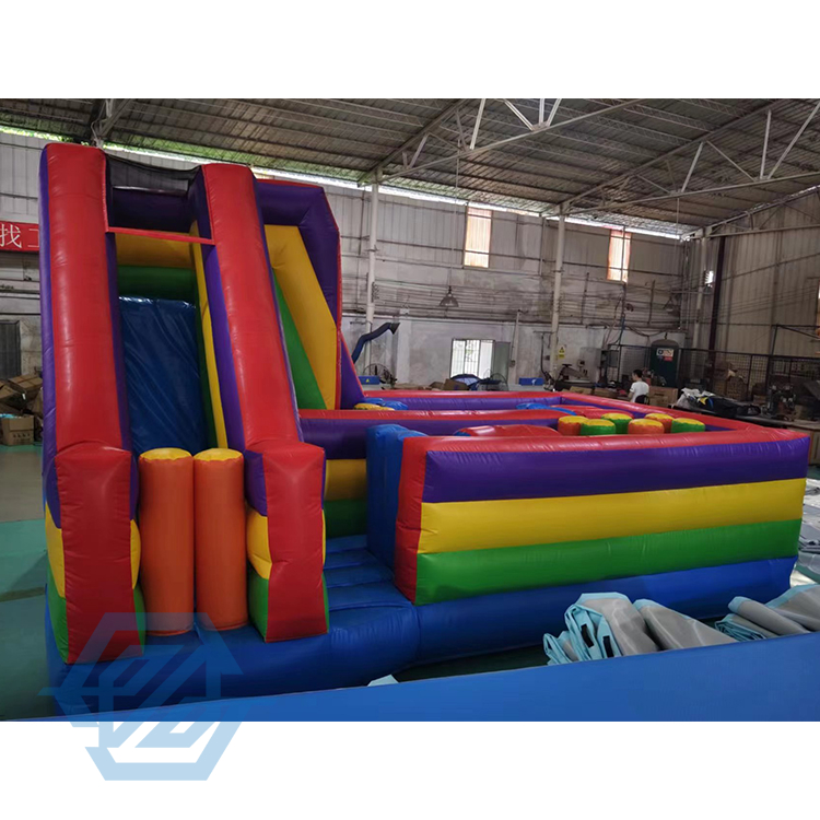 Castelo Bouncy inflável do jogo da pista de obstáculos combinado com corrediça 